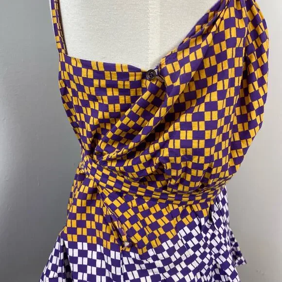Marni Purple and Orange Checkered Blouse - Picture 4 of 10